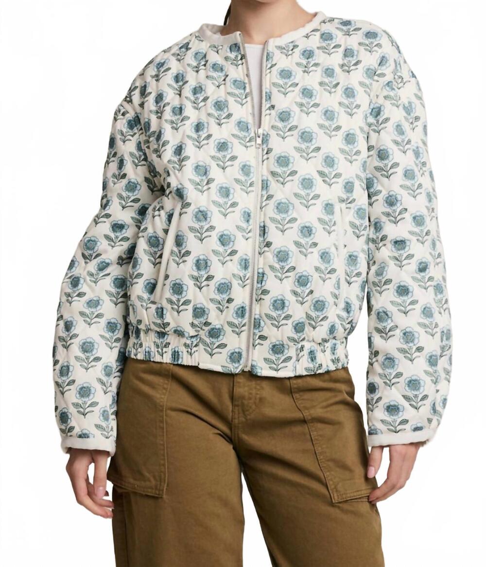 NEW RAISONNEL floral quilt jacket in white